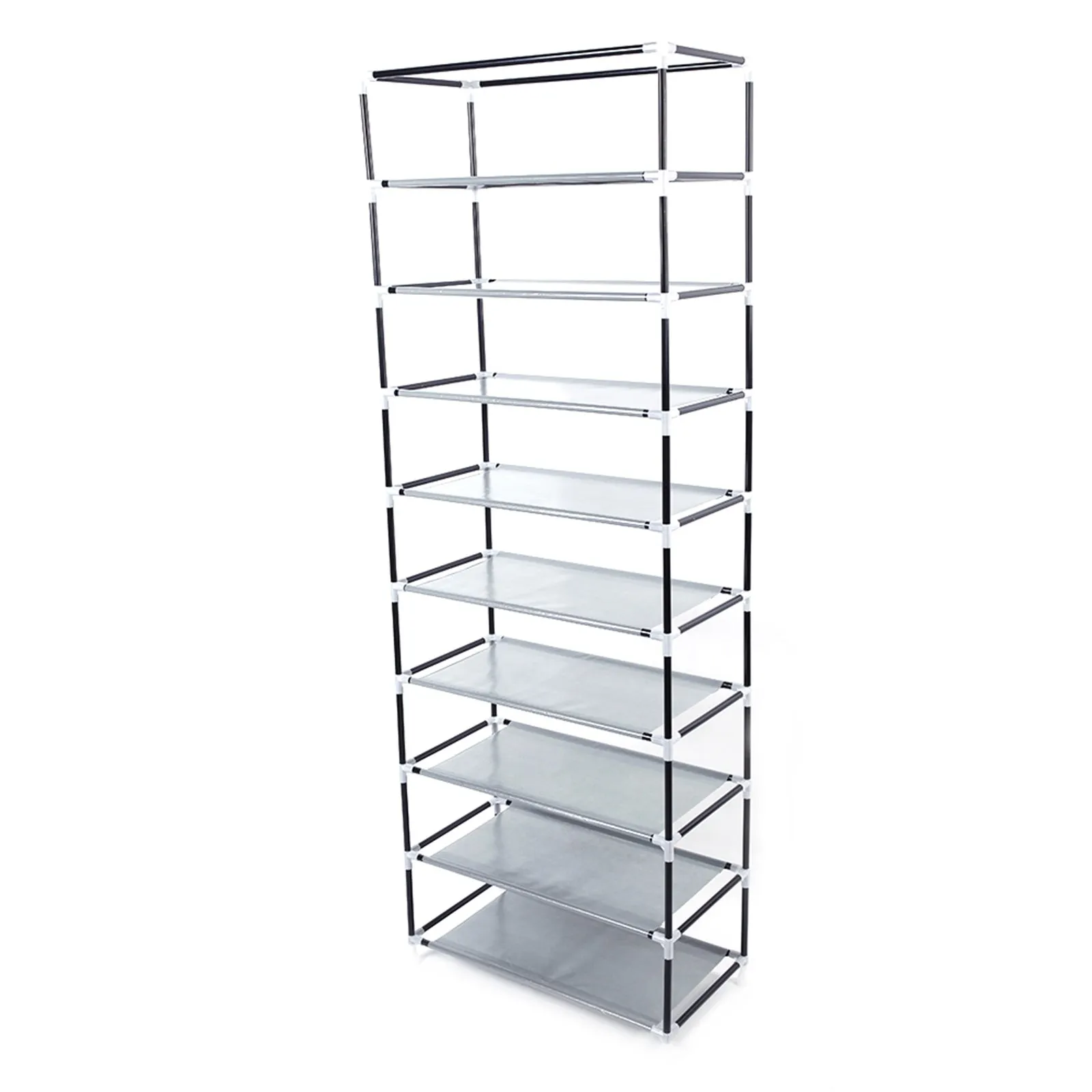 10-Layer 9-Grid Shoe Rack Closet Organizer in Multiple Colors