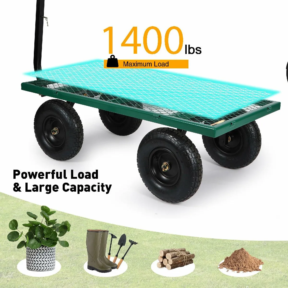 1400Lbs Heavy Duty Garden Cart