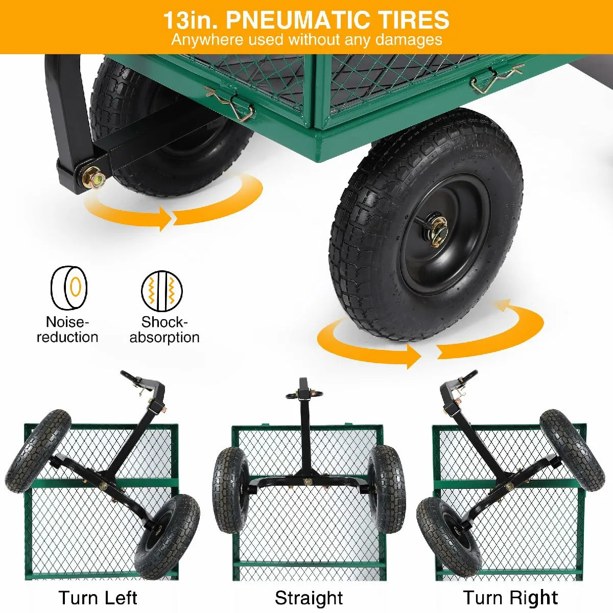 1400Lbs Heavy Duty Garden Cart