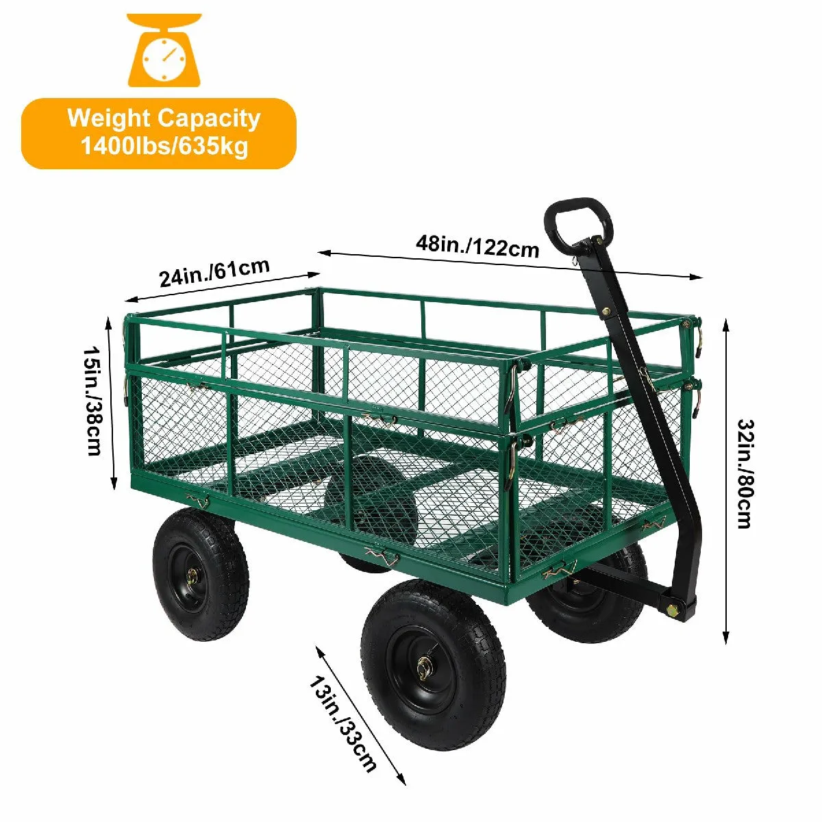 1400Lbs Heavy Duty Garden Cart