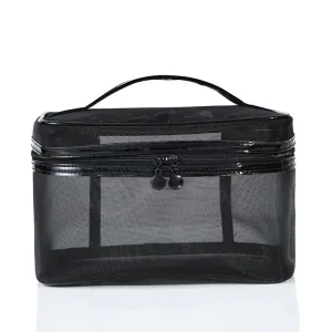 1Pcs Women Men Necessary Portable Cosmetic Bag Transparent Travel Organizer Fashion Large Black Toil