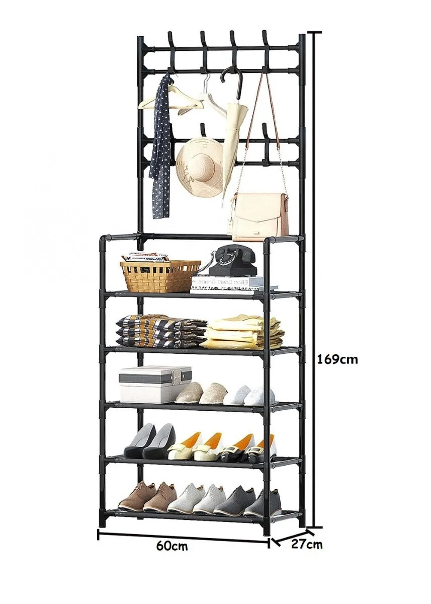 2 IN 1 Cloth Hanger And Shoe Rack