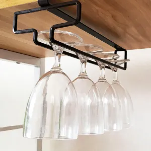 2 Pack Under Cabinet Stemware Holder - Black