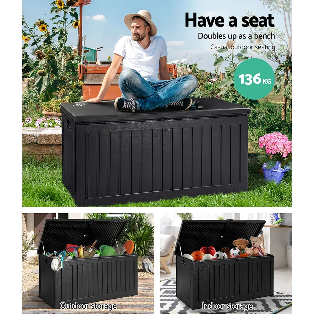 270L Weatherproof Storage Box & Bench, Lockable – Gardeon