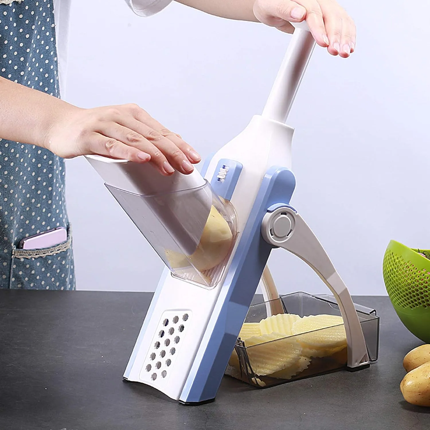 2801 MULTI FUNCTIONAL TIME SAVING ADJUSTABLE HAND PRESS VEGETABLES CHOPPERÂ