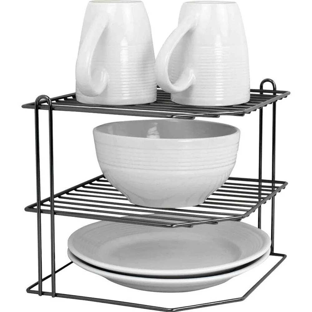 3-Tier Kitchen Storage Corner Rack, Shelf Rack for Plates