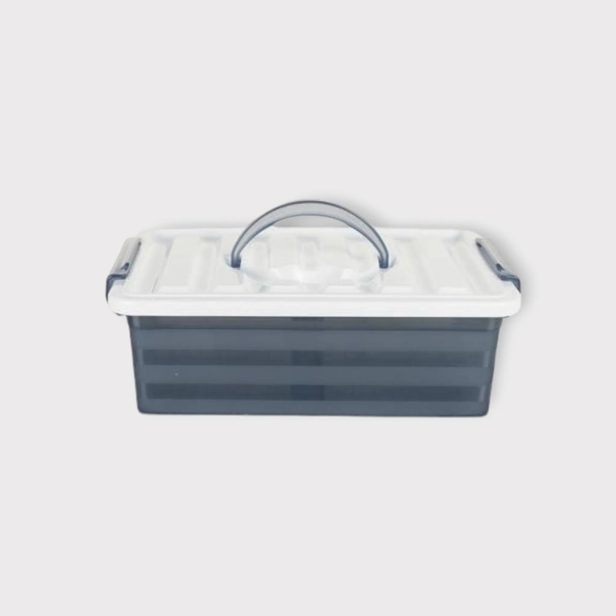 3.8L Storage Container Grey with Carry Handle