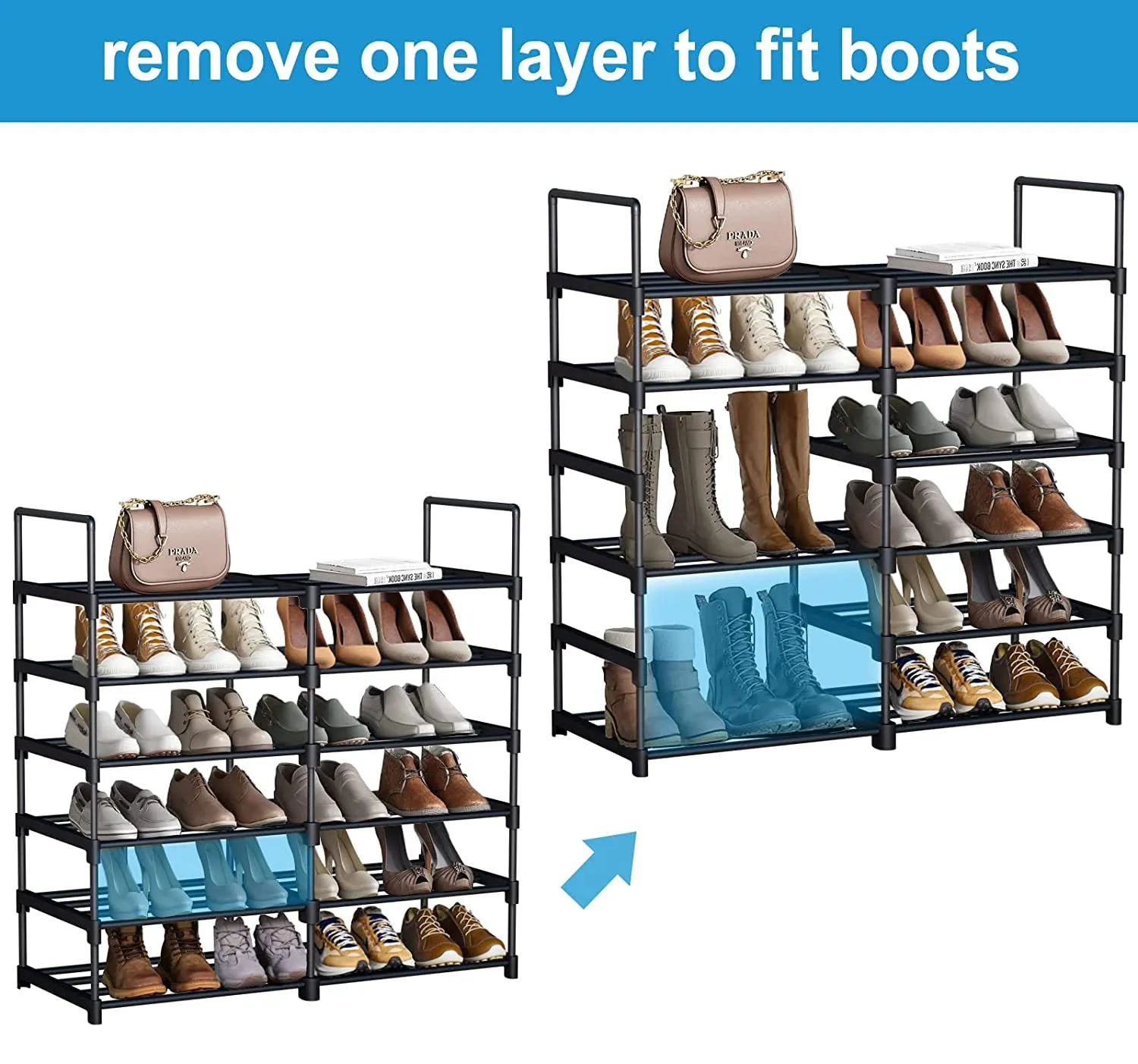 6 6 Tiers Tall Shoe Rack Storage Shelf