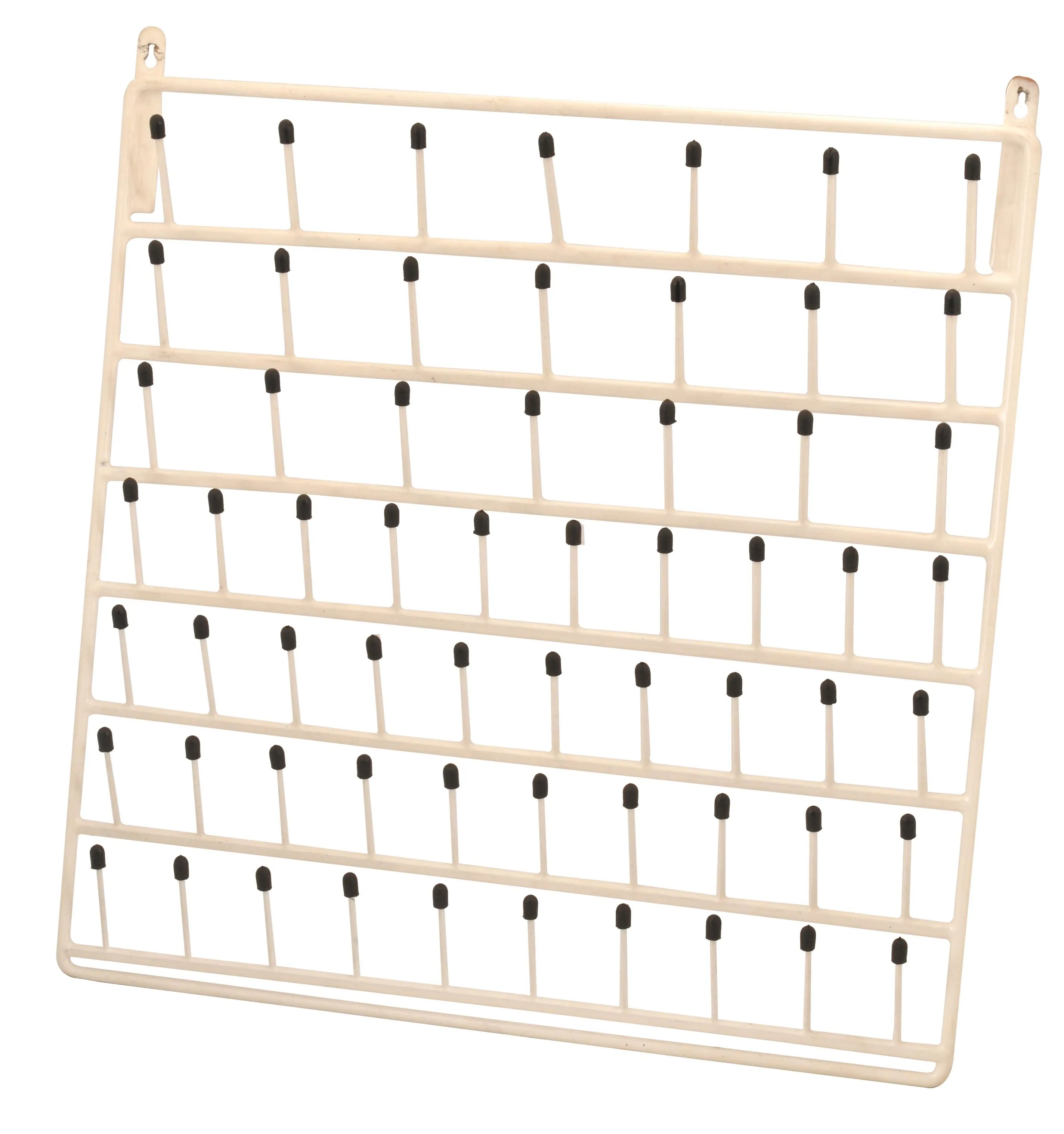 60 Peg Wall Mounted Laboratory Draining Rack, Vinyl Coated Steel, 3 Inch Long Pegs - Eisco Labs