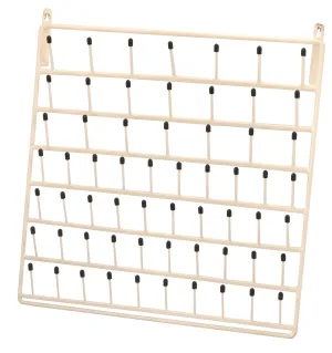 60 Peg Wall Mounted Laboratory Draining Rack, Vinyl Coated Steel, 3 Inch Long Pegs - Eisco Labs