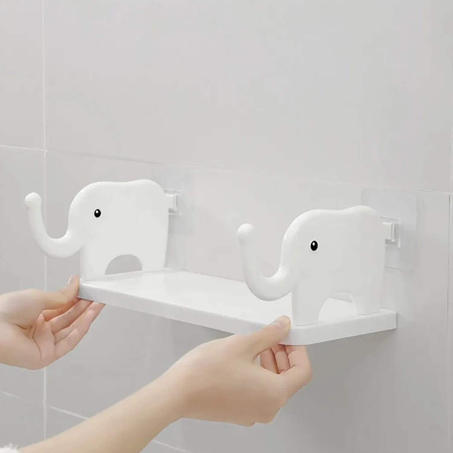 9271A Multifunctional Elephant Shaped Storage Shelf, No Punching Wall Mounted Mini Storage Rack, Creative Cute Elephant Shelf Organizer for Kitchen Bathroom Bedroom Study