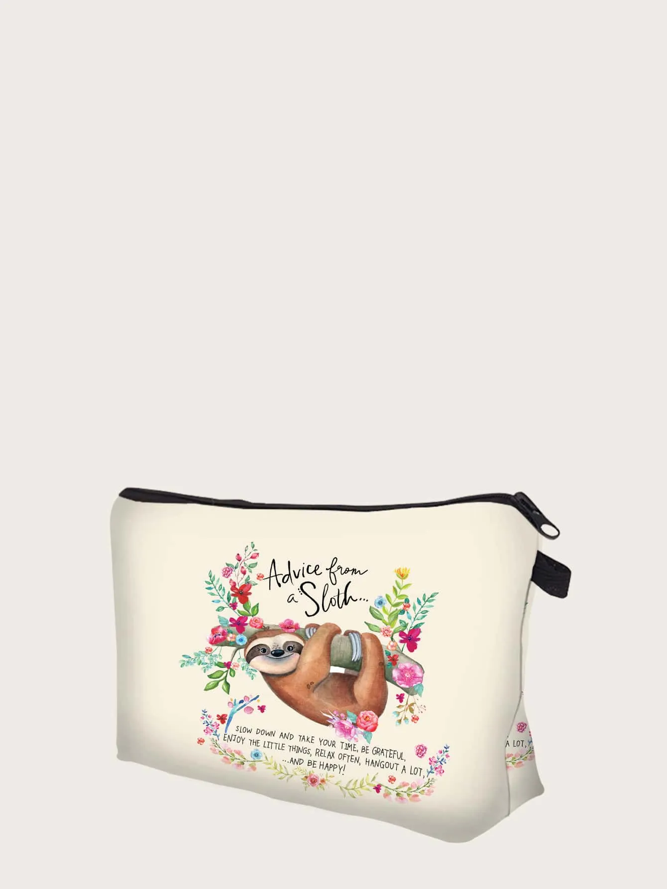 Advice From Sloth Cosmetic Bag Animal Makeup Bag Cosmetic Organizer Toiletries