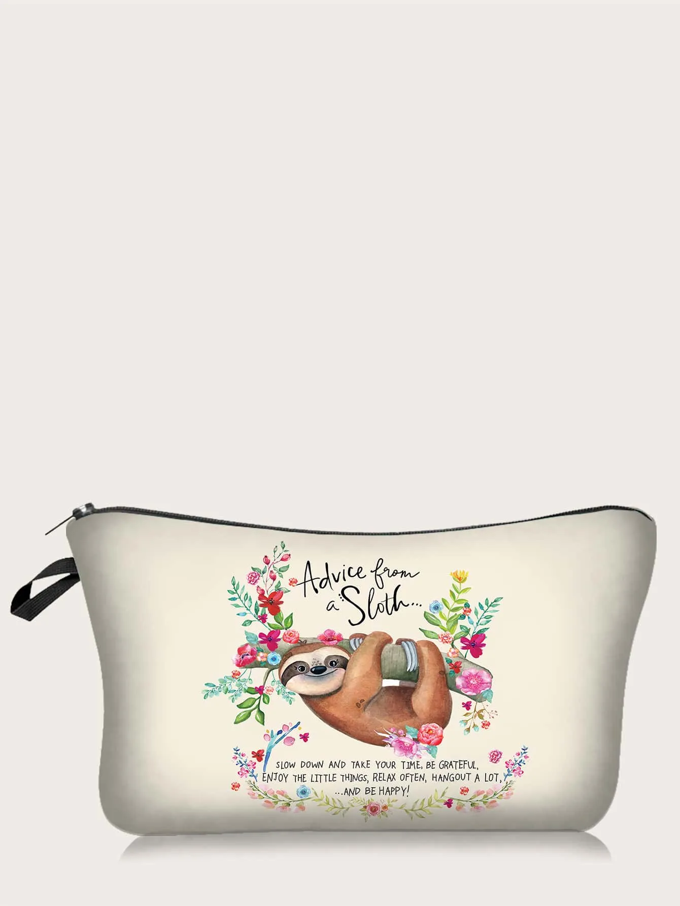 Advice From Sloth Cosmetic Bag Animal Makeup Bag Cosmetic Organizer Toiletries