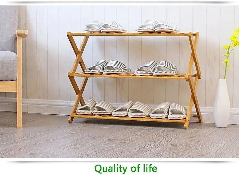 Bamboo Folding Ladder Shelf Book Plant Shelf Multiple Use Strong Elegant