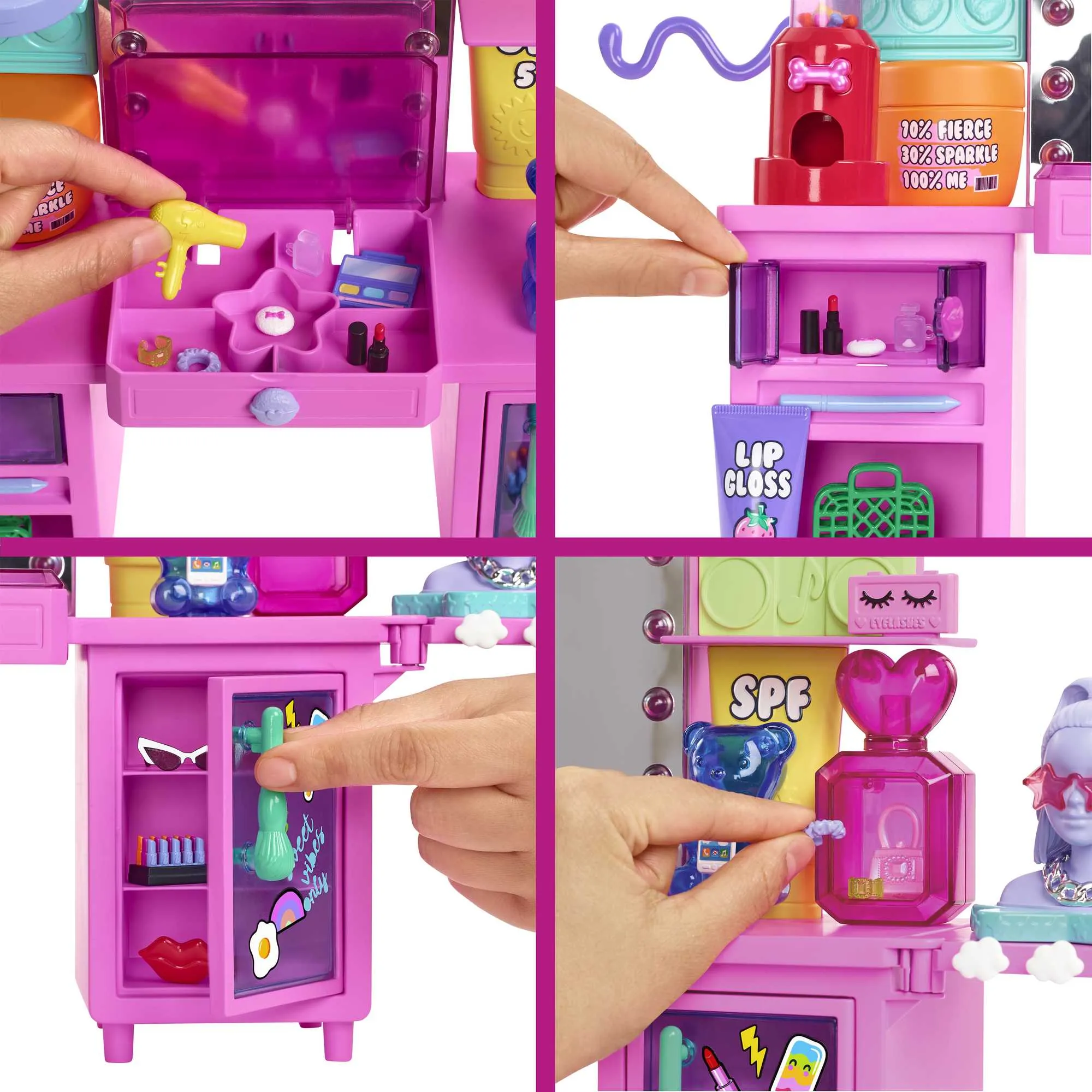 Barbie Extra Doll & Vanity Playset With Exclusive Doll, Pet Puppy, Vanity & 45  Pieces