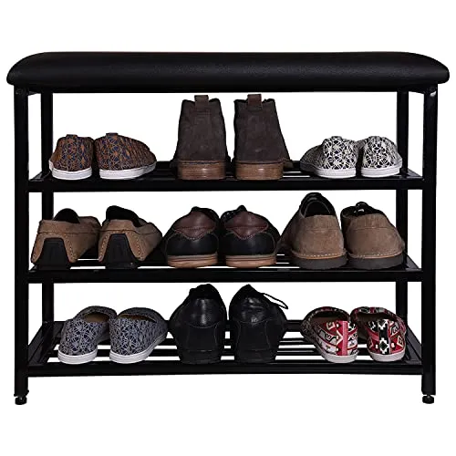 Benesta Shoe Rack Bench - Steel, Black