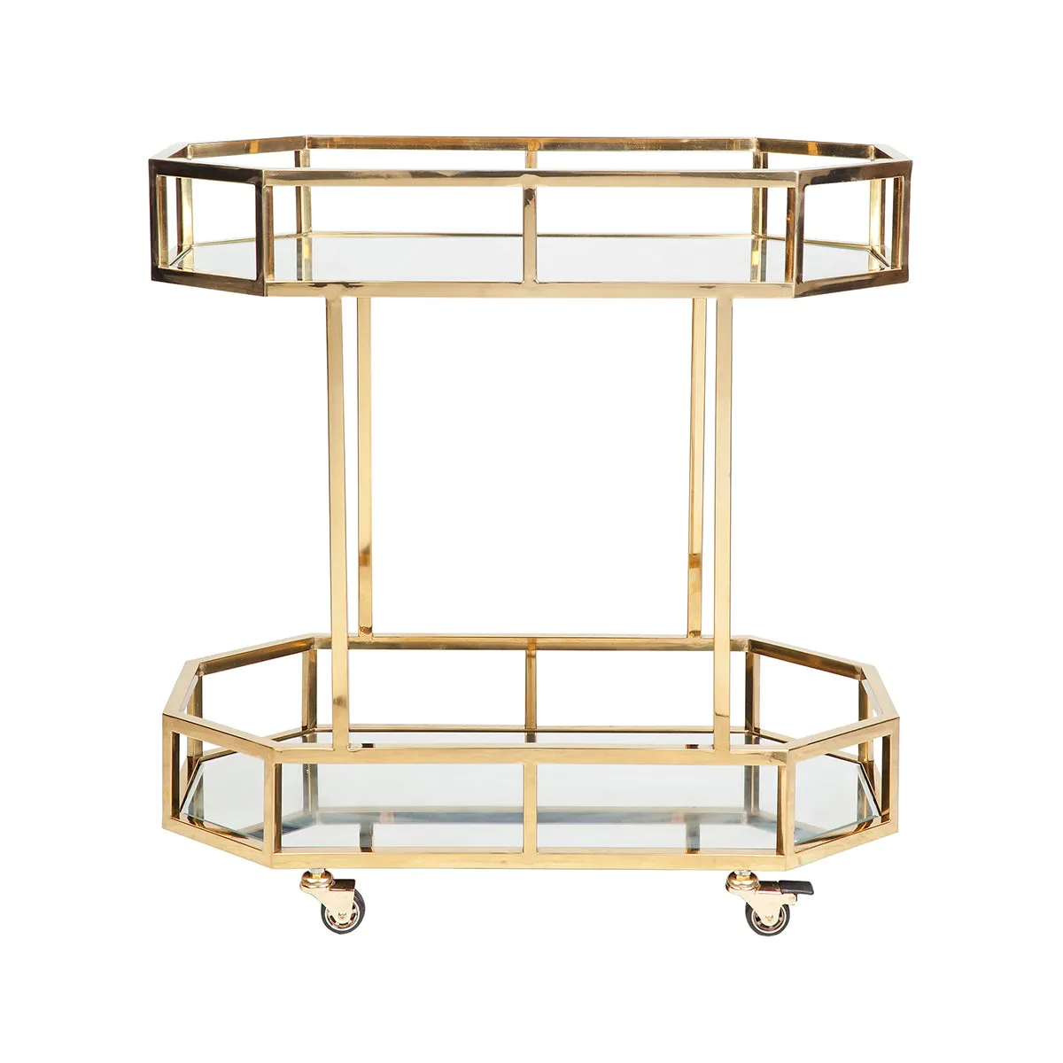 Brooklyn Mirrored Bar Cart - Gold