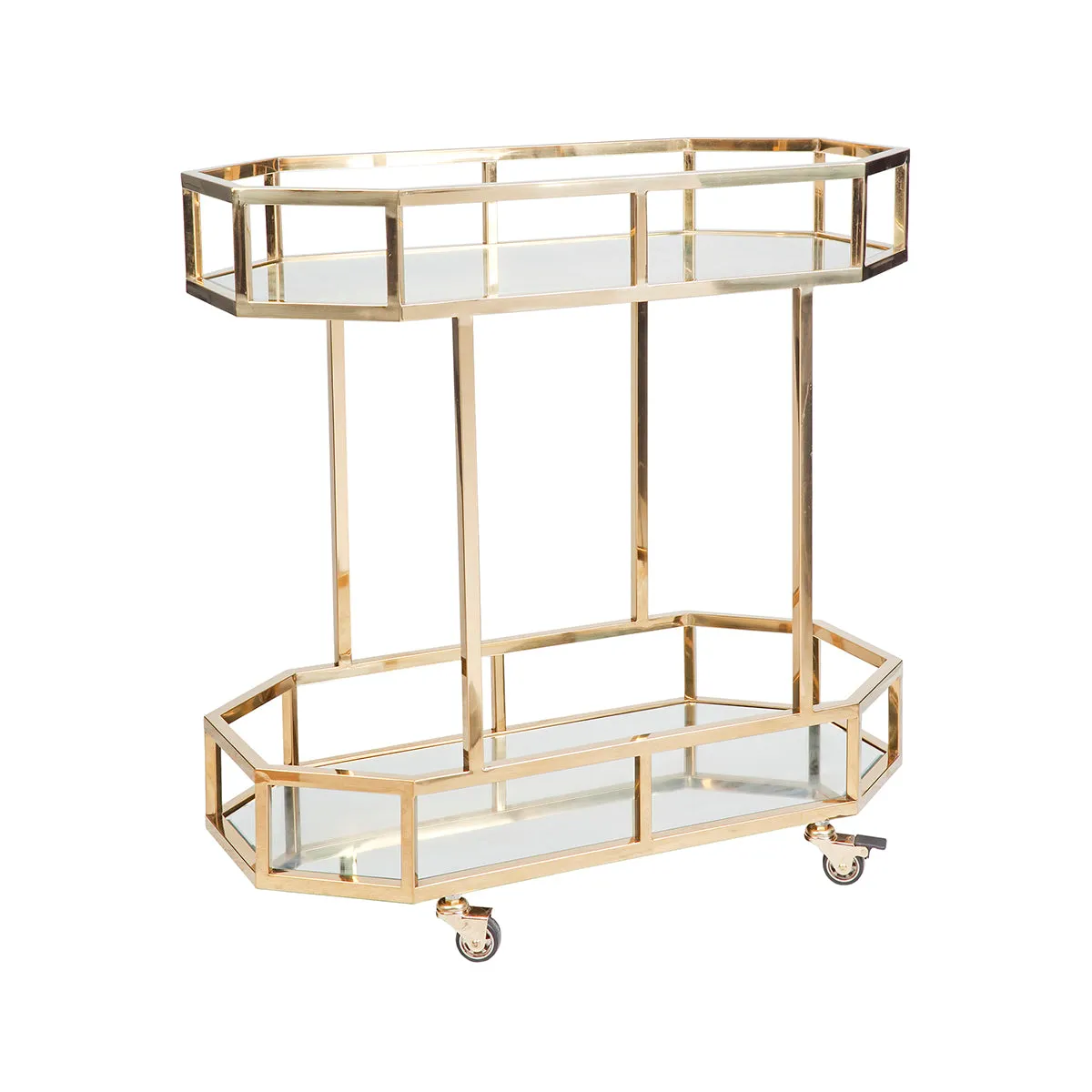 Brooklyn Mirrored Bar Cart - Gold