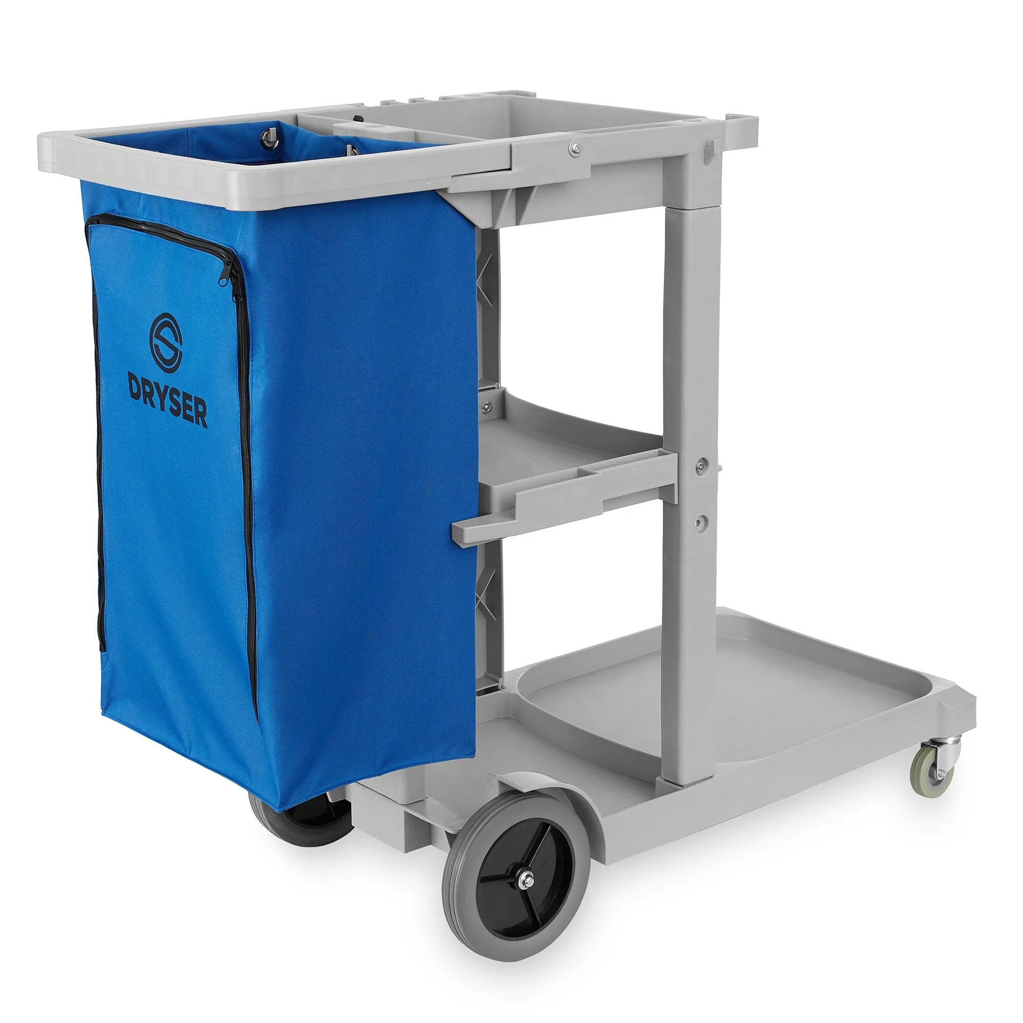 Commercial Housekeeping Cart & Commercial Mop Bucket, 26 Qt. Blue