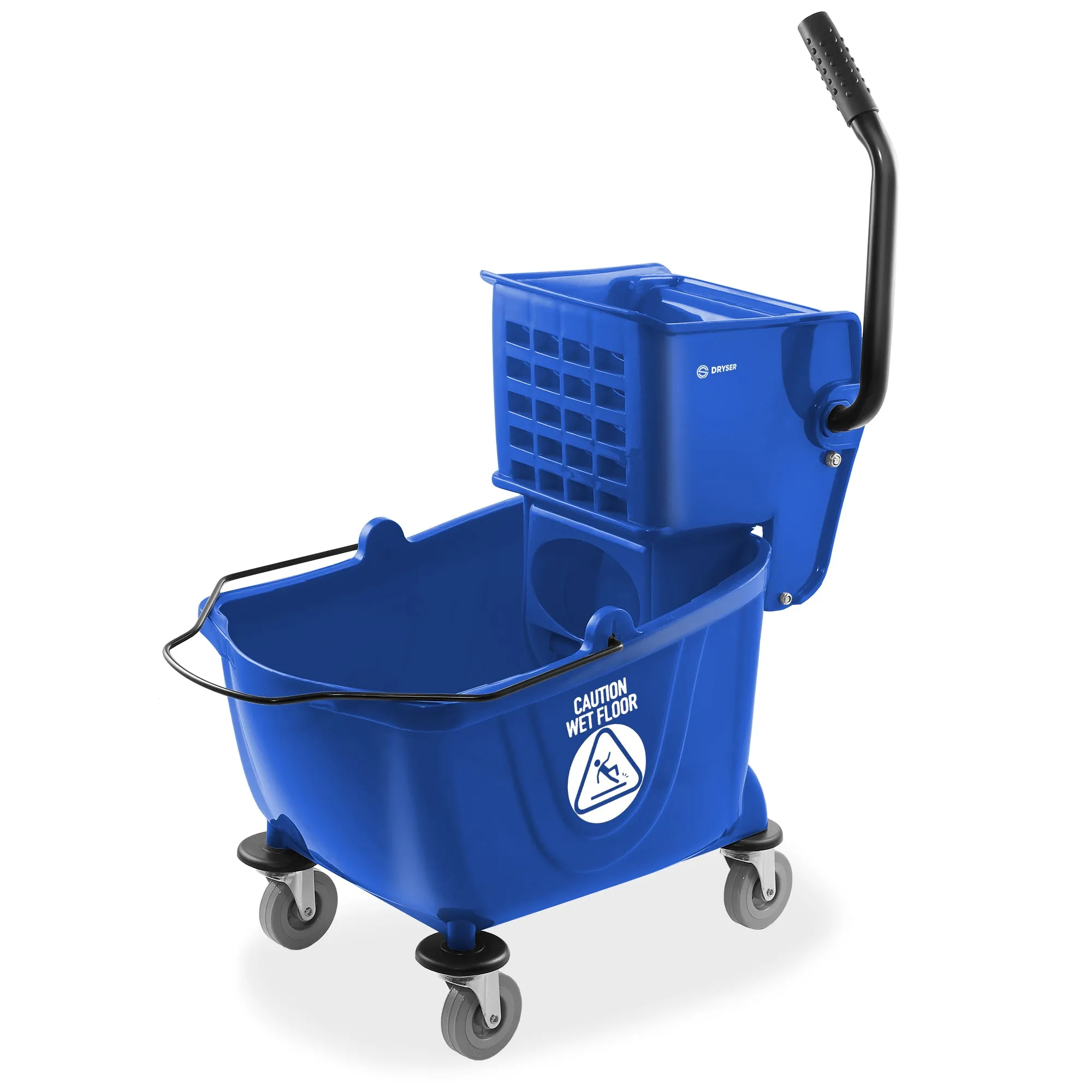 Commercial Housekeeping Cart & Commercial Mop Bucket, 26 Qt. Blue