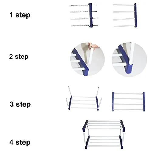 Confiado 2 Tier Stackable Shoe Storage Rack, Metal, for Home, Bedroom, Living Room, Kitchen, Bathroom, Outdoor (2 Tier)