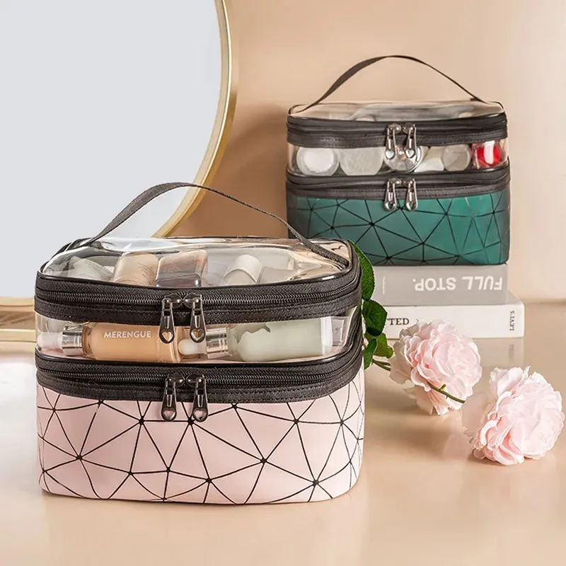 DUAL LAYER CLEAR MAKEUP BAG