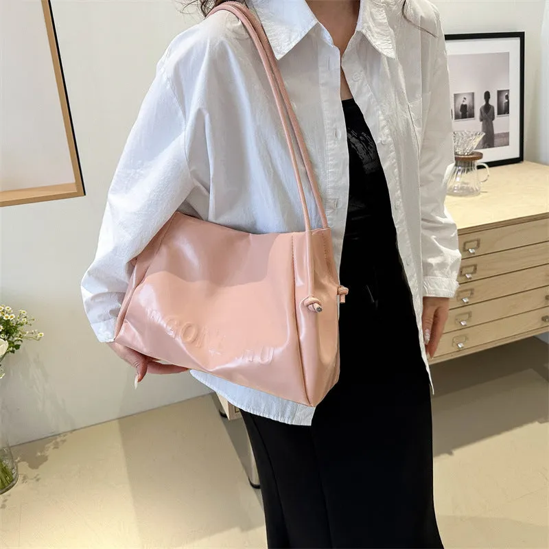 DUNNMALL Tote Bag for Women  New Large Capacity Commuter Bag Indentation Letters Western Style College Students Class Commuter Bag