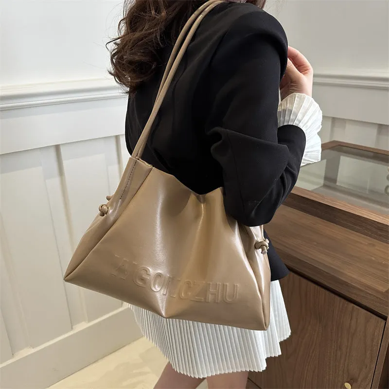 DUNNMALL Tote Bag for Women  New Large Capacity Commuter Bag Indentation Letters Western Style College Students Class Commuter Bag