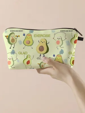 Exercise Body Avocado Makeup Bag Cosmetic Organizer Toiletries Bag Makeup