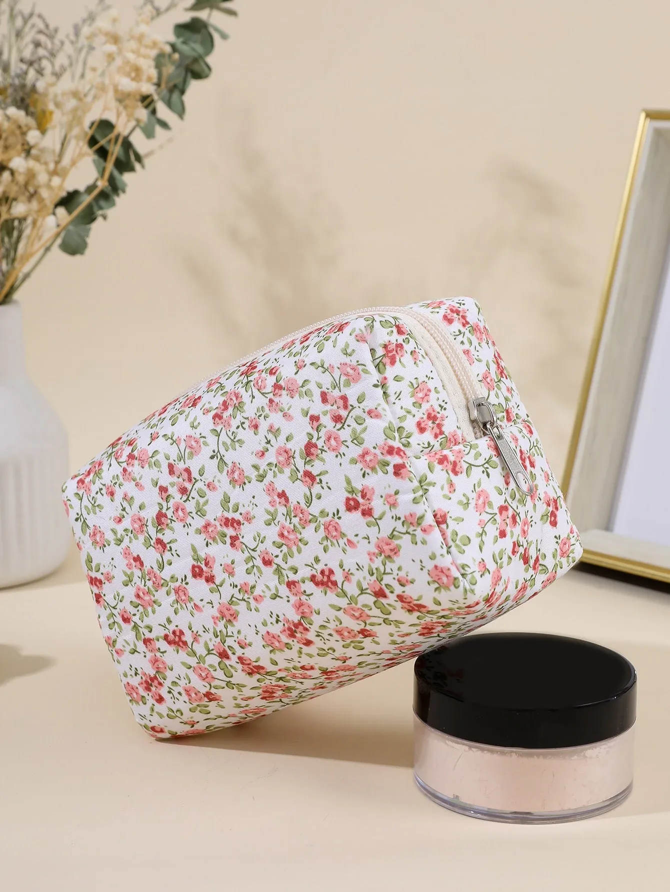 Floral Bloom Makeup Storage Bag Cosmetic Organizer Toiletries Bag Makeup