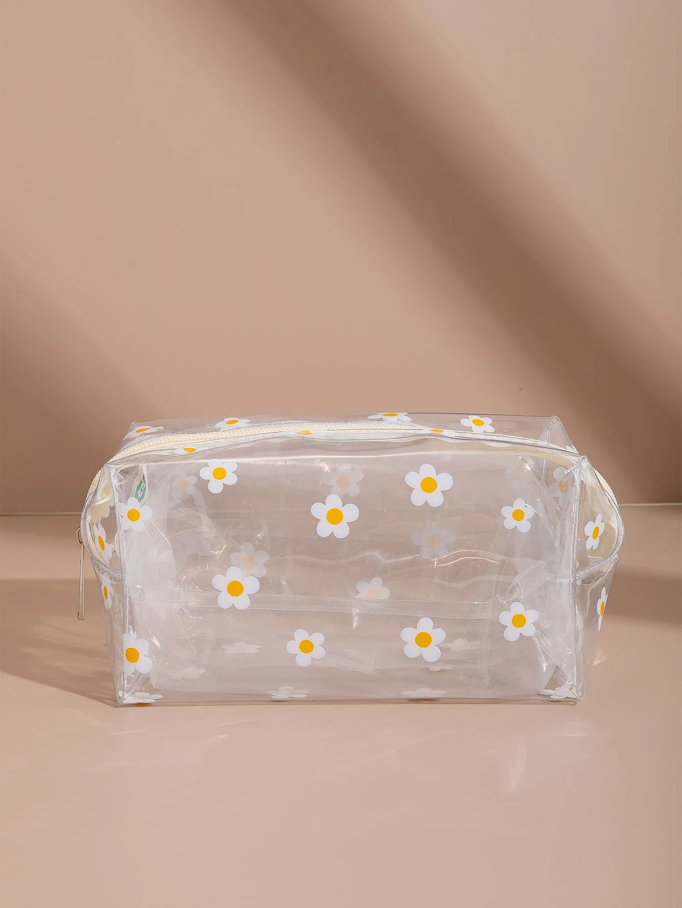 Floral Daisy Clear Makeup Bag Cosmetic Organizer Toiletries Bag Makeup Organizer