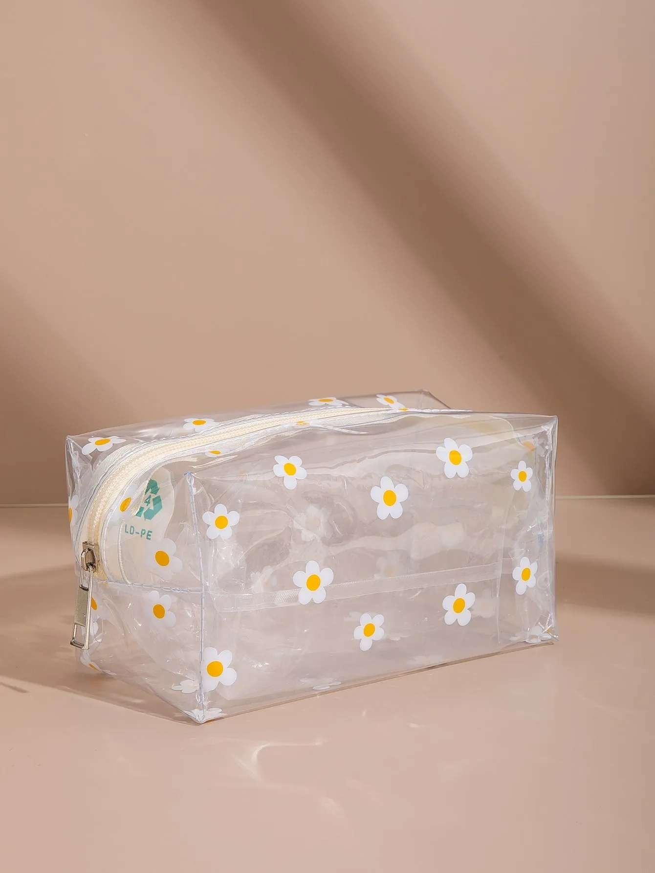 Floral Daisy Clear Makeup Bag Cosmetic Organizer Toiletries Bag Makeup Organizer