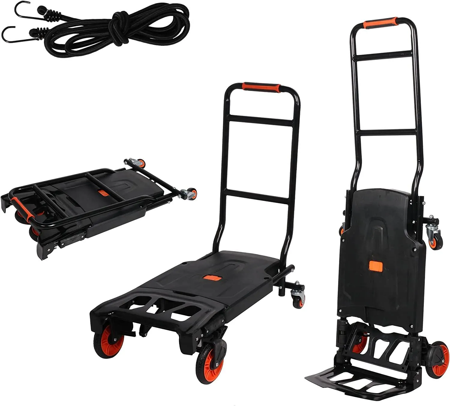 Folding Hand Truck Dolly Luggage Platform Cart with Bungee Cord