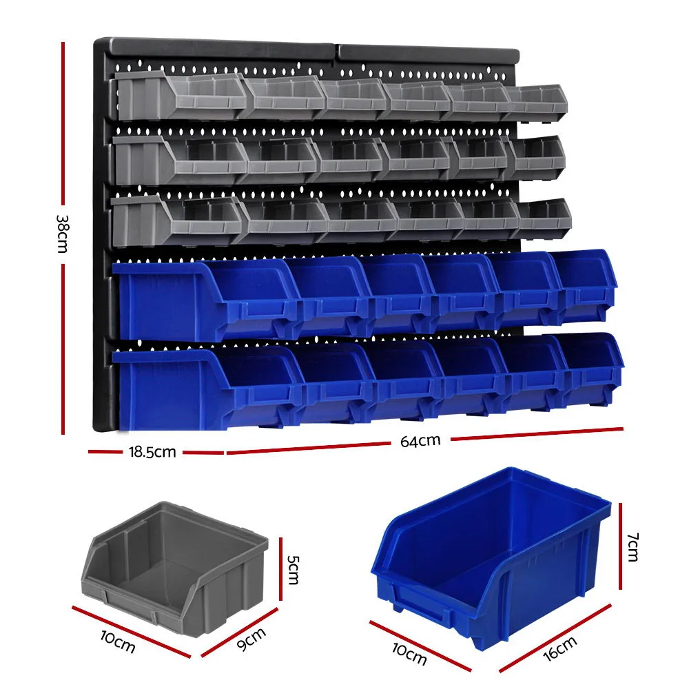 Giantz 30 Bin Wall Mounted Rack Storage Organiser