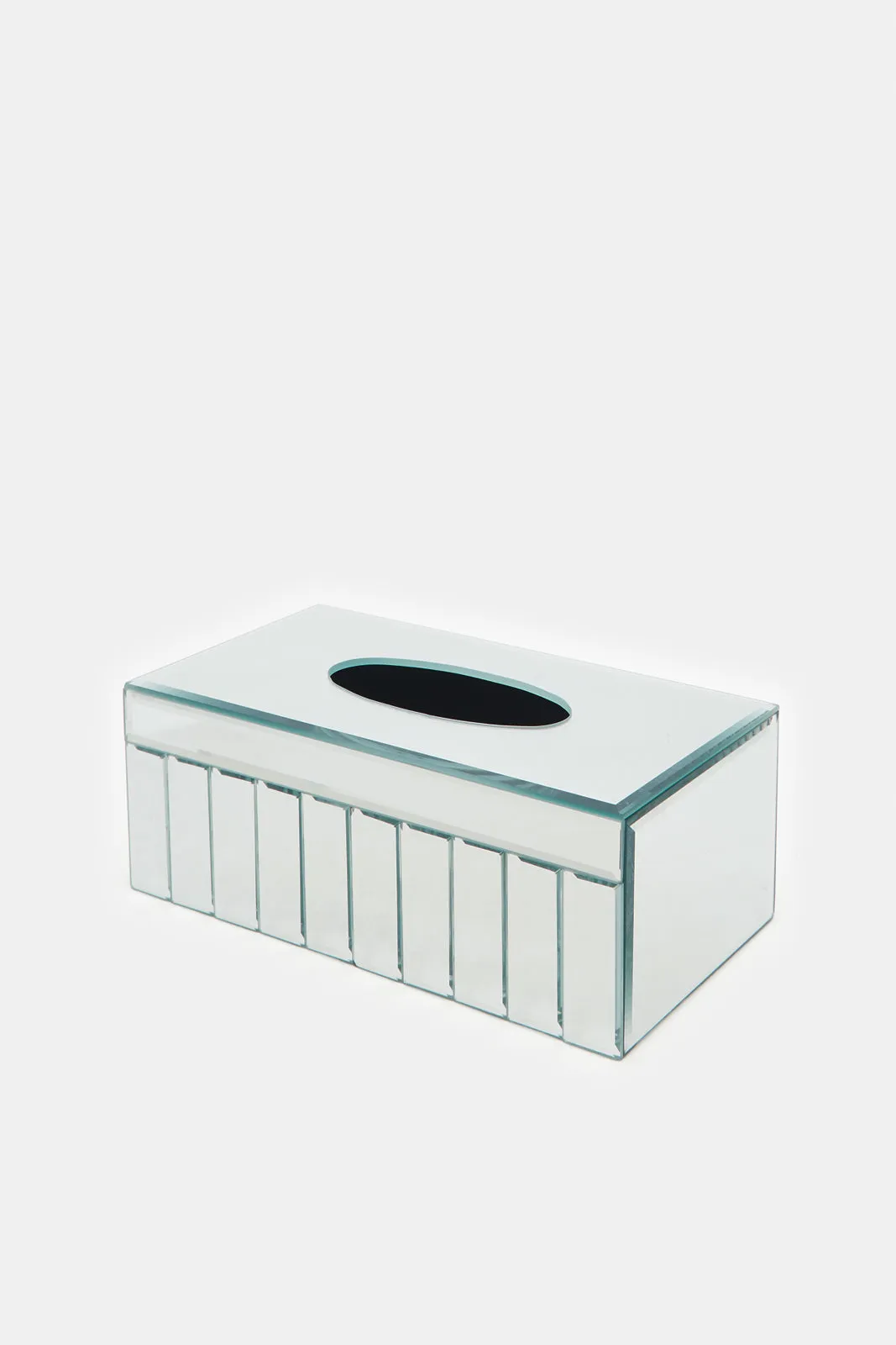 Glass Silver Mirror Tissue Box