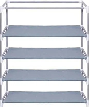 Homestic Shoe Rack|Non-Woven 4 Shelves Shelf|Foldable Storage Rack Organizer for Shoe, Books (Grey)