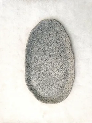 Irregular Oval Concrete Tray Stone Style Blue