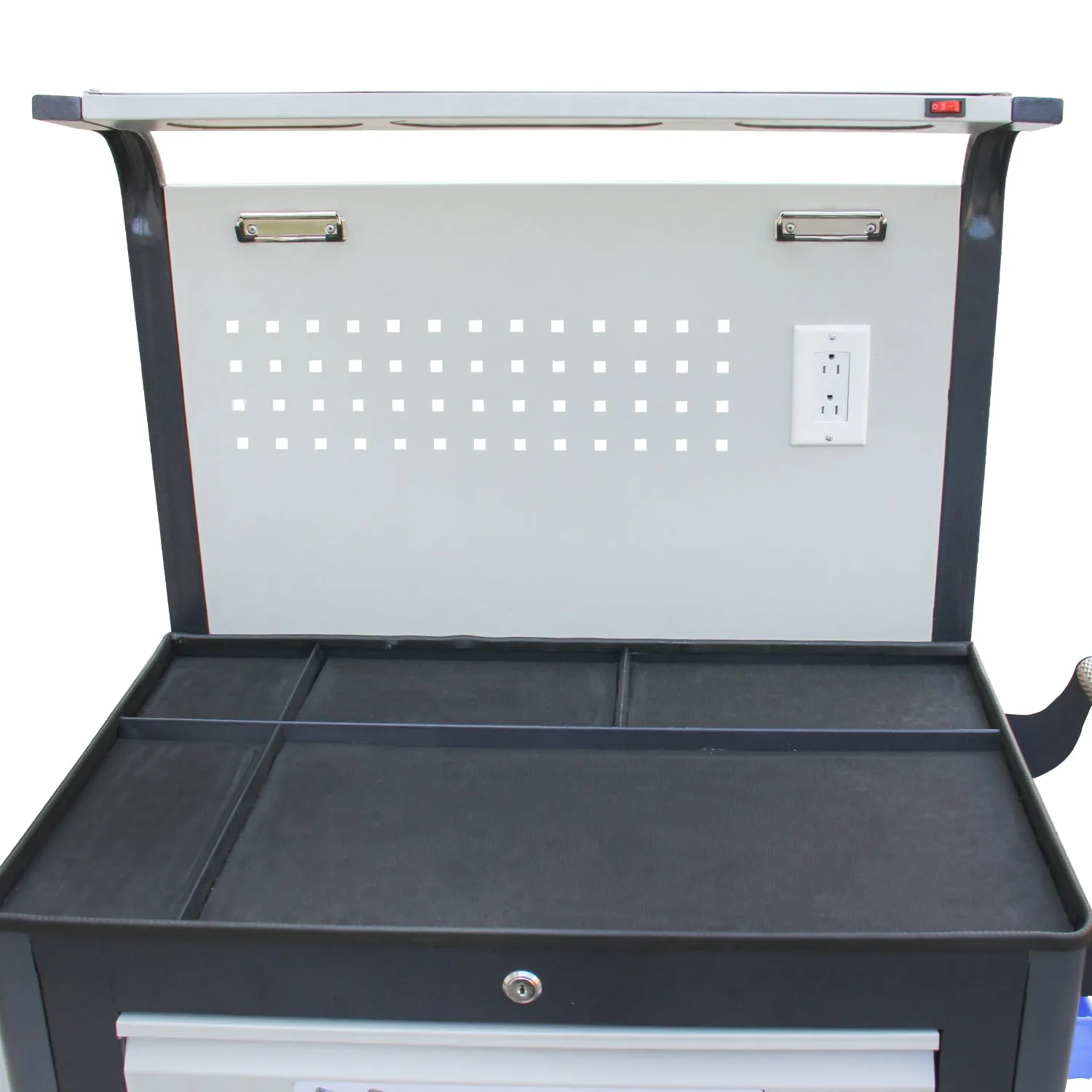 Kaka industrial GJC-206-2E Tool Cart, 6 Drawer Tool Chest 77 Capacity 4 Ball-Bearing on Lockable Wheels Glided Drawers, for Mechanics Industrial Garage, Warehouse & Repair Shop