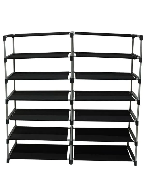 KONLINE® Multipurpose Collapsible & Dustproof 12 Layers Metal Shoe Stand, Shoe Rack/Organiser for Home & Office (Black, Metal)