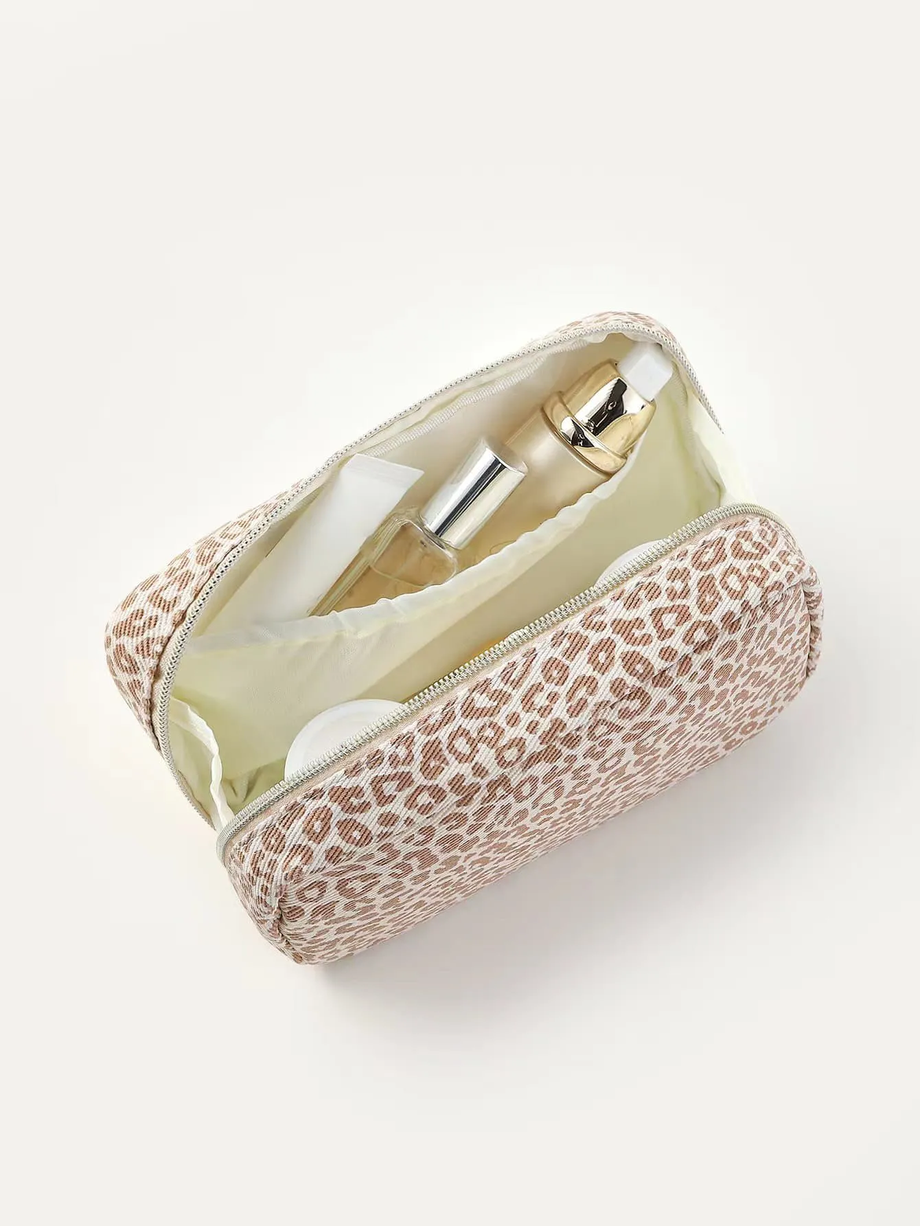 Leopard Print Square Makeup Bag Cosmetic Organizer Toiletries Bag Makeup