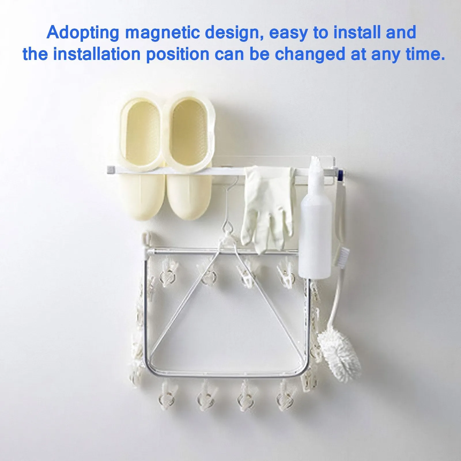 Magnetic Washing Machine Hanging Shelf Rack-White