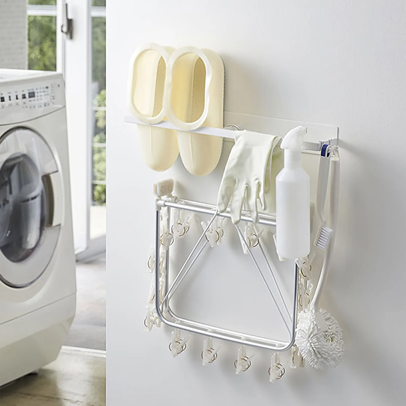 Magnetic Washing Machine Hanging Shelf Rack-White