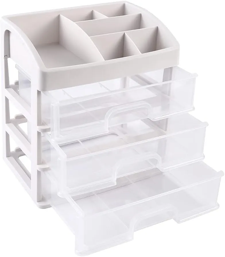 Makeup Organizer - Cosmetic Display Cases | 3 Drawers