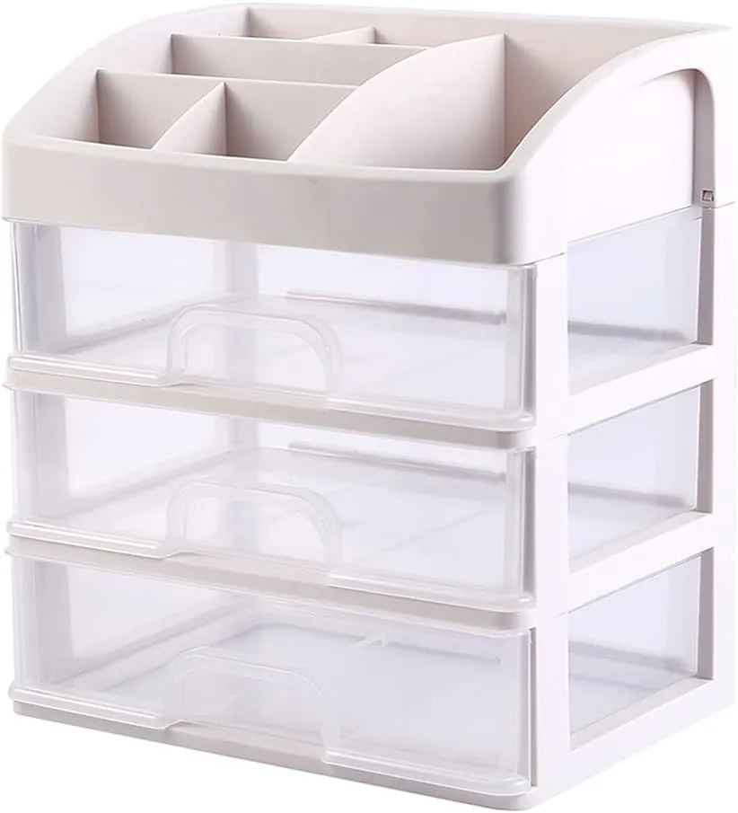 Makeup Organizer - Cosmetic Display Cases | 3 Drawers