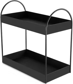 Metal 2-Tier Countertop Organizer (12.2X6.7X11.2inch, Black)