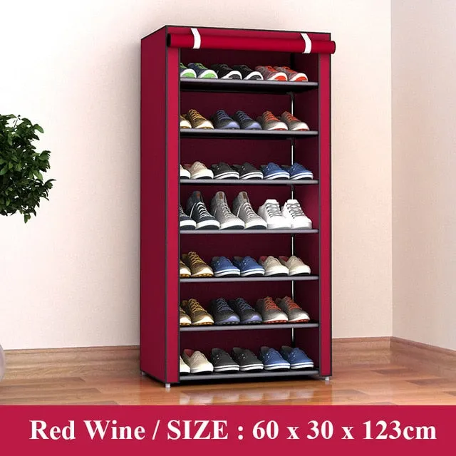 Multilayer Shoe Rack Detachable Dustproof Nonwoven Fabric Shoe Cabinet Home Standing Space-saving Stand Holder Shoes Organizer