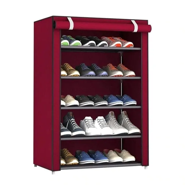 Multilayer Shoe Rack Detachable Dustproof Nonwoven Fabric Shoe Cabinet Home Standing Space-saving Stand Holder Shoes Organizer