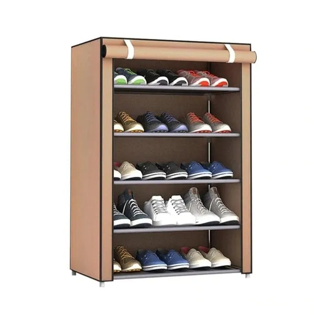 Multilayer Shoe Rack Detachable Dustproof Nonwoven Fabric Shoe Cabinet Home Standing Space-saving Stand Holder Shoes Organizer