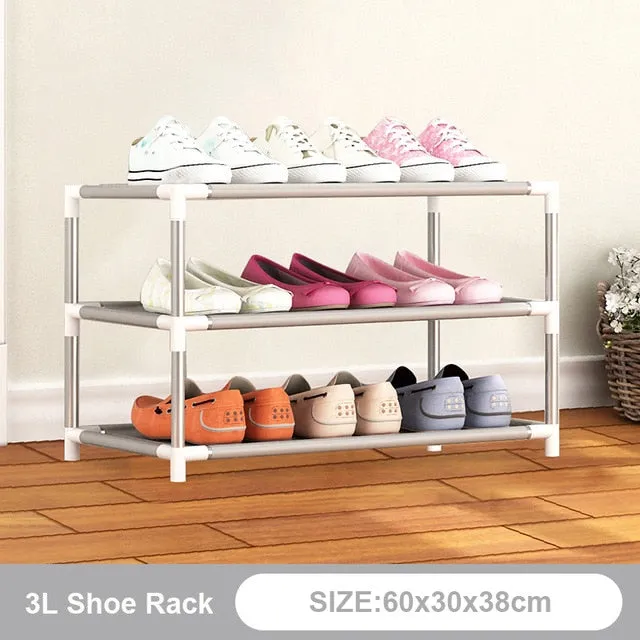 Multilayer Shoe Rack Detachable Dustproof Nonwoven Fabric Shoe Cabinet Home Standing Space-saving Stand Holder Shoes Organizer