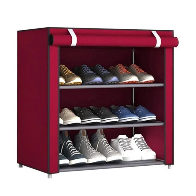 Multilayer Shoe Rack Detachable Dustproof Nonwoven Fabric Shoe Cabinet Home Standing Space-saving Stand Holder Shoes Organizer